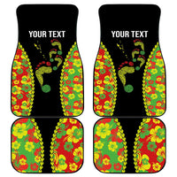 Personalised Vanuatu Running Car Mats Footprint and Hibiscus Polynesian Style