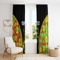 Personalised Vanuatu Running Window Curtain Footprint and Hibiscus Polynesian Style