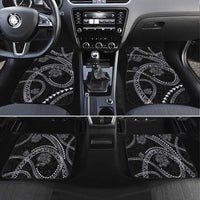 Hawaiian Kakau Art and Hisbiscus Tattoo Car Mats Tribal Pattern-Silver Style - Polynesian Pride