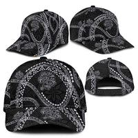 Hawaiian Kakau Art and Hisbiscus Tattoo Classic Cap Tribal Pattern-Silver Style - Polynesian Pride