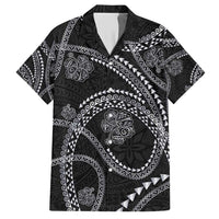 Hawaiian Kakau Art and Hisbiscus Tattoo Hawaiian Shirt Tribal Pattern-Silver Style - Polynesian Pride