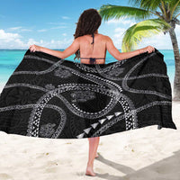 Hawaiian Kakau Art and Hisbiscus Tattoo Sarong Tribal Pattern-Silver Style - Polynesian Pride