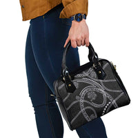 Hawaiian Kakau Art and Hisbiscus Tattoo Shoulder Handbag Tribal Pattern-Silver Style - Polynesian Pride