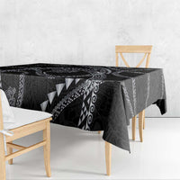 Hawaiian Kakau Art and Hisbiscus Tattoo Tablecloth Tribal Pattern-Silver Style - Polynesian Pride