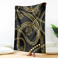 Hawaiian Kakau Art and Hisbiscus Tattoo Blanket Tribal Pattern-Gold Style - Polynesian Pride