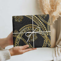 Hawaiian Kakau Art and Hisbiscus Tattoo Wrapping Paper Tribal Pattern-Gold Style - Polynesian Pride