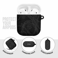 Hawaiian Kakau Art and Hisbiscus Tattoo AirPods Case Tribal Pattern-Black Gradient Style LT03 - Polynesian Pride