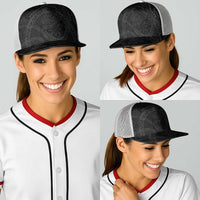 Hawaiian Kakau Art and Hisbiscus Tattoo Baseball Net Cap Tribal Pattern-Black Gradient Style LT03 - Polynesian Pride