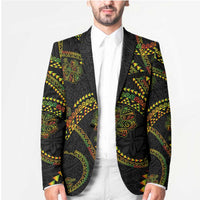 Hawaiian Kakau Art and Hisbiscus Tattoo Blazer Tribal Pattern-Reggae Style - Polynesian Pride