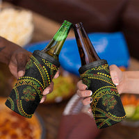 Hawaiian Kakau Art and Hisbiscus Tattoo 4 in 1 Can Cooler Tumbler Tribal Pattern-Reggae Style - Polynesian Pride