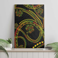 Hawaiian Kakau Art and Hisbiscus Tattoo Canvas Wall Art Tribal Pattern-Reggae Style - Polynesian Pride
