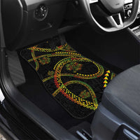 Hawaiian Kakau Art and Hisbiscus Tattoo Car Mats Tribal Pattern-Reggae Style - Polynesian Pride