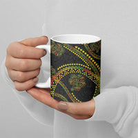 Hawaiian Kakau Art and Hisbiscus Tattoo Ceramic Mug Tribal Pattern-Reggae Style - Polynesian Pride