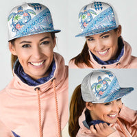Hawaiian Abstract Sea Turtle Mesh Trucker Cap Polynesian Tapa Art and Kakau Tattoo White WaterColor LT03 - Polynesian Pride
