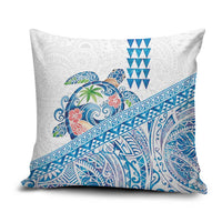 Hawaiian Abstract Sea Turtle Pillow Cover Polynesian Tapa Art and Kakau Tattoo White WaterColor - Polynesian Pride