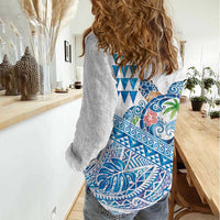 Hawaiian Abstract Sea Turtle Women Casual Shirt Polynesian Tapa Art and Kakau Tattoo White WaterColor - Polynesian Pride