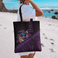 Hawaiian Abstract Sea Turtle Tote Bag Polynesian Tapa Art and Kakau Tattoo Purple WaterColor - Polynesian Pride