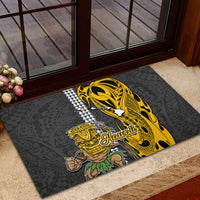 Hawaii Island Rubber Doormat Hawaiian Warrior and Kakau Symbols Abstract Tattoo LT03 - Polynesian Pride