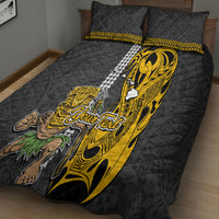 Custom Hawaii Island Quilt Bed Set Hawaiian Warrior and Kakau Symbols Abstract Tattoo LT03 - Polynesian Pride