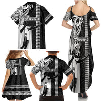 Hawaii Island Family Matching Summer Maxi Dress and Hawaiian Shirt Hawaiian King and Kakau Symbols Abstract Shoulder Tattoo LT03 - Polynesian Pride