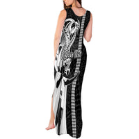 Custom Hawaii Island Tank Maxi Dress Hawaiian King and Kakau Symbols Abstract Shoulder Tattoo LT03 - Polynesian Pride