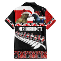 New Zealand Meri Kirihimete Family Matching Summer Maxi Dress and Hawaiian Shirt Christmas Tui Bird and Kea Bird - Haka Santa with Maori Koru Art Pattern LT03 - Polynesian Pride