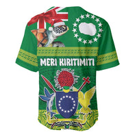 Cook Islands Meri Kiritimiti Baseball Jersey Christmas Turtle - Cooks Islands Emblems and Polynesian Art Pattern LT03 - Polynesian Pride