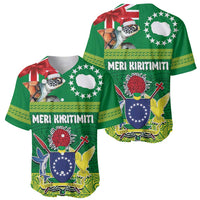 Cook Islands Meri Kiritimiti Baseball Jersey Christmas Turtle - Cooks Islands Emblems and Polynesian Art Pattern LT03 - Polynesian Pride