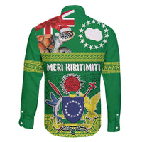 Cook Islands Meri Kiritimiti Family Matching Off Shoulder Maxi Dress and Hawaiian Shirt Christmas Turtle - Cooks Islands Emblems and Polynesian Art Pattern