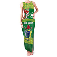 Cook Islands Meri Kiritimiti Family Matching Tank Maxi Dress and Hawaiian Shirt Christmas Turtle - Cooks Islands Emblems and Polynesian Art Pattern