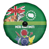 Cook Islands Meri Kiritimiti Spare Tire Cover Christmas Turtle - Cooks Islands Emblems and Polynesian Art Pattern