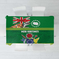 Cook Islands Meri Kiritimiti Tablecloth Christmas Turtle - Cooks Islands Emblems and Polynesian Art Pattern LT03 Green - Polynesian Pride