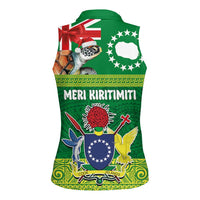 Cook Islands Meri Kiritimiti Women Sleeveless Polo Shirt Christmas Turtle - Cooks Islands Emblems and Polynesian Art Pattern LT03 - Polynesian Pride