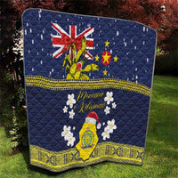 Niue Monuina e Kilisimasi Quilt Christmas Uga - Niue Map and Emblem with Hiapo Art Pattern