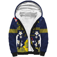 Niue Monuina e Kilisimasi Sherpa Hoodie Christmas Uga - Niue Map and Emblem with Hiapo Art Pattern LT03 Unisex Yellow - Polynesian Pride