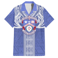 Tonga Apifoou School Hawaiian Shirt Ngatu and Polynesian Pattern LT03 Blue - Polynesian Pride
