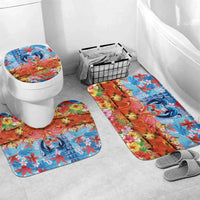 Hawaiian Love-Couple Dolphins and Flamingos Bathroom Set - Polynesian Pride