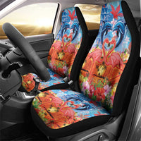 Hawaiian Love-Couple Dolphins and Flamingos Car Seat Cover - Polynesian Pride