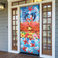 Hawaiian Love-Couple Dolphins and Flamingos Door Cover - Polynesian Pride