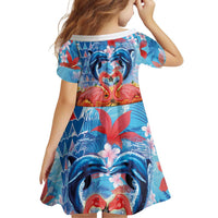 Hawaiian Love-Couple Dolphins and Flamingos Family Matching Off Shoulder Maxi Dress and Hawaiian Shirt LT03 - Polynesian Pride