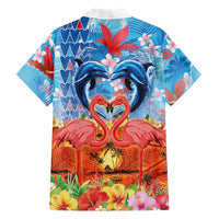 Hawaiian Love-Couple Dolphins and Flamingos Family Matching Summer Maxi Dress and Hawaiian Shirt LT03 - Polynesian Pride