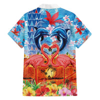 Hawaiian Love-Couple Dolphins and Flamingos Hawaiian Shirt - Polynesian Pride
