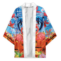 Hawaiian Love-Couple Dolphins and Flamingos Kimono - Polynesian Pride