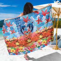 Hawaiian Love-Couple Dolphins and Flamingos Sarong - Polynesian Pride