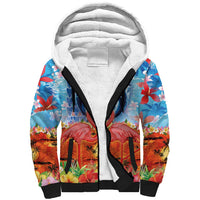 Hawaiian Love-Couple Dolphins and Flamingos Sherpa Hoodie - Polynesian Pride