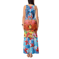 Hawaiian Love-Couple Dolphins and Flamingos Tank Maxi Dress - Polynesian Pride