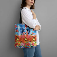 Hawaiian Love-Couple Dolphins and Flamingos Tote Bag - Polynesian Pride