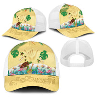 Hawaiian Alohawaii Baseball Net Cap Tropical Plants and Animals on The Beach - Polynesian Pride
