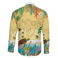 Hawaiian Alohawaii Family Matching Long Sleeve Bodycon Dress and Hawaiian Shirt Tropical Plants and Animals on The Beach LT03 - Polynesian Pride