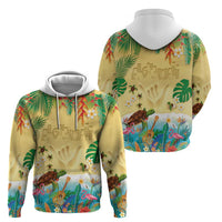 Hawaiian Alohawaii Hoodie Tropical Plants and Animals on The Beach - Polynesian Pride